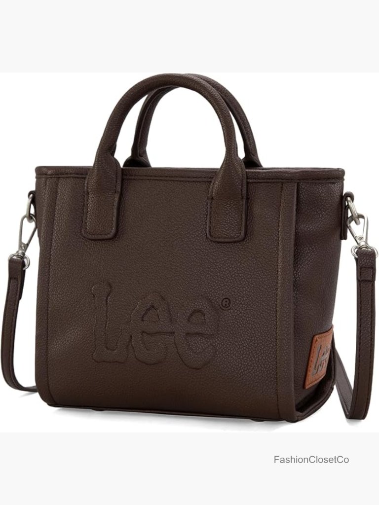 Vegan Leather Mini Top Handle Satchel Crossbody Bag With Adjustable Strap